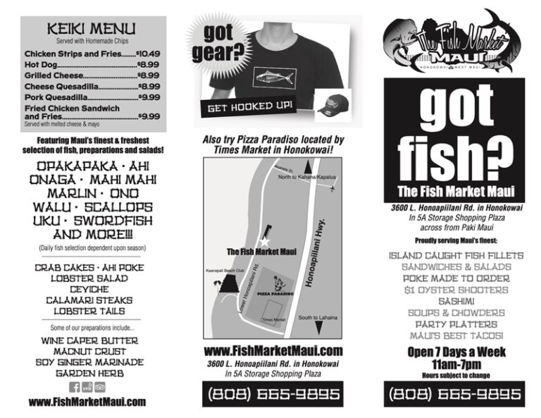 Menu Fish Market Maui Maui Seafood Maui Takeout Good Grinds